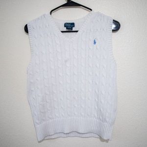 White Polo by Ralph Lauren Knit Sweater Vest YM